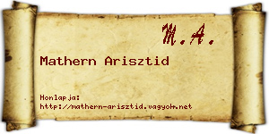 Mathern Arisztid névjegykártya